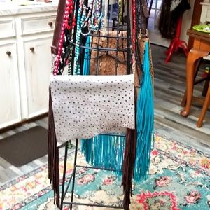 Custom leather fringe purse